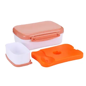 Fabriek Groothandel Verzegelde Lekvrije Hoge Capaciteit Bento Box Compartiment Ontwerp Plastic Lunchbox Met Ice Tray