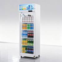 Réfrigérateur commercial pour supermarché, refroidisseur d'air à porte vitrée simple pour boissons et bières