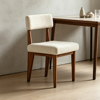 Chaise de salle à manger en bois massif de style moderne et simple, avec revêtement en tissu zèbre, idéale pour restaurant, café ou banquet.
