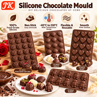 Cetakan Cokelat Silikon Bentuk Hati 3D Jinke, Cetakan Permen, Fondant, Kue, Food Grade, Anti Lengket, Dapat Digunakan Kembali, untuk Es Batu dan Jelly