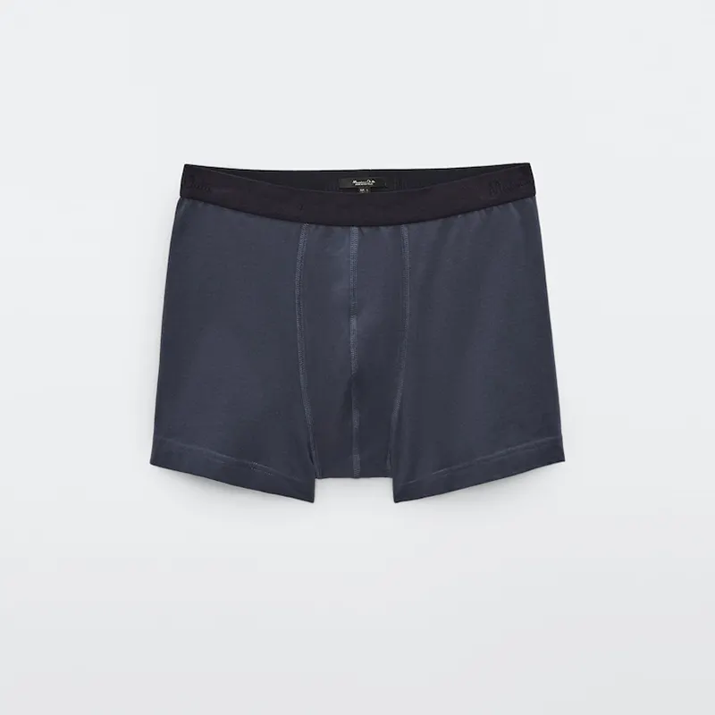 Boxer en coton à taille élastique pour homme, sous-vêtements de marque, couleur unie, sans couture, nouvelle collection