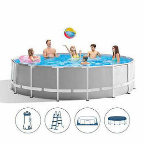 <span class=keywords><strong>Piscine</strong></span> ronde de 18 pieds (5,49 mètres) avec cadre en acier, <span class=keywords><strong>piscine</strong></span> à cadre pour la cour, pour usage familial 26732 - Product Image 2
