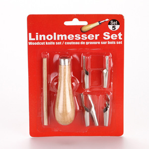 Secolorart Art Linoléum Tool Set <span class=keywords><strong>Lino</strong></span> Cutting Linograph Printmaking Stamp Tools pour tampons en caoutchouc DIY Sculpture Sculpture - Product Image 1