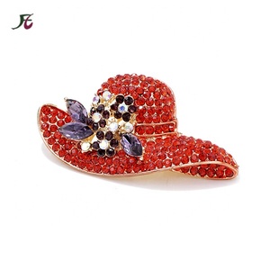 Accessori per gioielli per signora di moda all'ingrosso 2021 fatti a mano in lega d'oro rosso strass cuore spilla di san valentino - Product Image 6