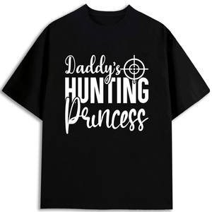 Camiseta Daddy's Hunting Princess para hombre, 100% algodón, manga corta, cuello redondo, diseño estampado, ropa de caza, talla para adulto - Product Image 1