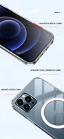 Étui de téléphone transparent magnétique antichoc pour iPhone 15 Pro Max 14 Pro 13 Pro 12 11 Xr Xs 8