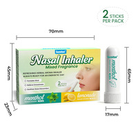 Restez éveillé et rafraîchi pendant le travail, la conduite et les voyages grâce à l'inhalateur nasal portable au menthol et aux arômes végétaux rafraîchissants.