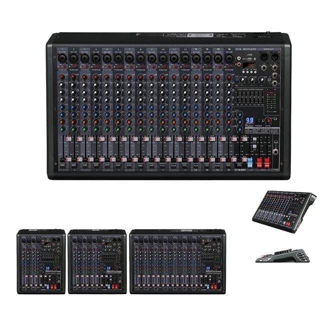 BP Series Professional Mixer 6/8/10/12/16CH with 99 Effects and 48V Phantom Power Stage Performance Console Mixer