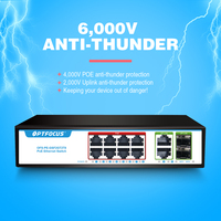 Commutateur PoE Websmart OEM/ODM d'usine, IEEE802.3at, 8 ports PoE 10/100/1000 Mbps, 2 ports RJ45 UP-Link 1000 Mbps + 2 ports SFP 1000 Mbps