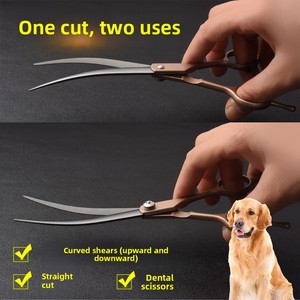 Kit de <span class=keywords><strong>ciseaux</strong></span> de toilettage pour animaux de compagnie en acier inoxydable <span class=keywords><strong>japonais</strong></span>, <span class=keywords><strong>ciseaux</strong></span> droits et courbés pour la coupe et le coiffage des poils de chien et de chien Teddy - Product Image 2