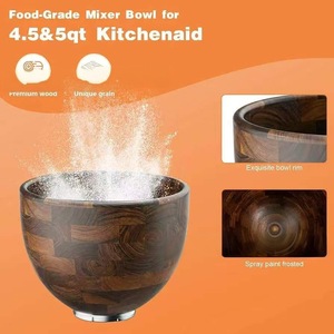 Bol à salade en bois pour le commerce transfrontalier, accessoires de mixeur, bol à mélanger les salades de fruits, bol à pétrir en bois de hêtre, bol à mélanger la pâte - Product Image 1