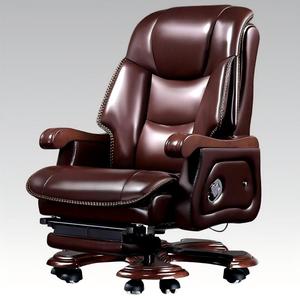 Luxury <b>High</b> <b>Back</b> <b>Office</b> <b>Chair</b> Rotatable Real Leather Height Adjustable Gas Lifting Reclining Executive Big Boss Massage <b>Chair</b> - Product Image 1