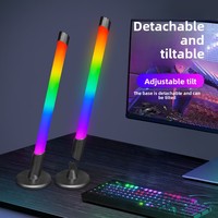 Barra de Luz RGB para Monitor de Juegos, Paquete de 2, Lámpara de Escritorio LED con Alimentación USB, Luz Ambiental Reactiva al Sonido y Sincronizada con la Música para Decoración de Habitaciones y Configuración de PC