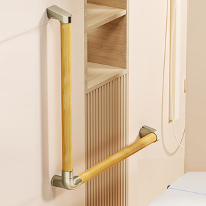 Rampe de sécurité en bois massif pour salle de bain, 90 cm et 135 cm, support en alliage d'aluminium, pour personnes âgées et femmes enceintes - Product Image 1