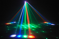 Nouvelle conception de lumière disco LED dynamique à 3 bras, lumière RGB pleine couleur, DMX512, lumière disco LED active au son, stroboscope laser 50W, tête mobile