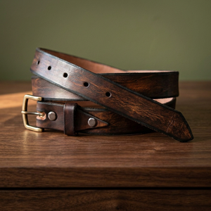 BS INTERNATIONAL Australian <b>Men's</b> Vintage Belts Steel Buckle Heavy Duty Eco-Friendly High Strength Waterproof Genuine Leather - Product Image 1