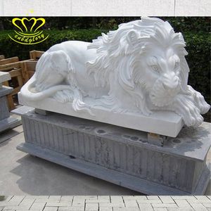 Mármol <span class=keywords><strong>blanco</strong></span> sueño León estatua jardín Animal calle paisaje decoración diseño elegante piedra arte escultura - Product Image 6