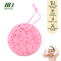 Éponges de bain pour bébé MD – Éponge douce en mousse sensorielle, brosse à poils pour chapeau de berceau – Design ovale simple pour le nettoyage doux du corps, des cheveux et du cuir chevelu