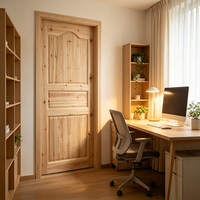 Porte intérieure en bois massif de sapin rustique antique, porte en bois brut massif pour la rénovation de maisons anciennes
