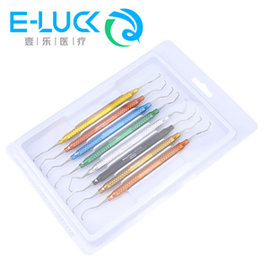 8 pz/set Curettes dentarie Kit Curettes residence bidontali 8 colori codificati Curettes/strumenti periodontali