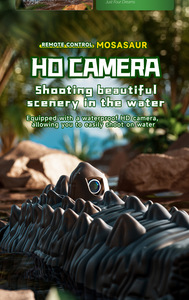 Bateau Dinosaure Électrique RC Mosasaurus 39*15*8 CM en Plastique, Jouet Aquatique Haute Vitesse Étanche avec Pulvérisation d'Eau - Product Image 5