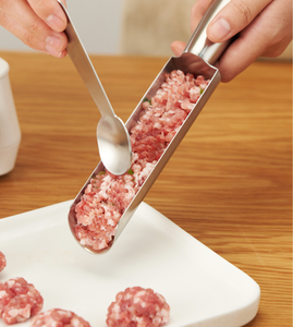 Moule à boulettes de viande en acier inoxydable 304 à triple tube pour boulettes de poisson et de crevettes avec cuillère pour cuisine domestique et barbecue - Product Image 4