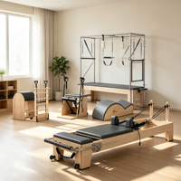 Machine de Pilates Reformer Cadillac Professionnelle Essence en Bois d'Érable Massif, Cinq Pièces, pour Studio Commercial, Salle de Sport à Domicile et Stabilité Yoga