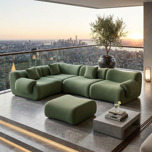 Sofá Modular Moderno de <span class=keywords><strong>Dos</strong></span> y <span class=keywords><strong>Tres</strong></span> Plazas, Sofá Seccional en Forma de L, U y S para Sala de Estar, Sofá Lounge con Asiento Profundo y Otomana - Product Image 6