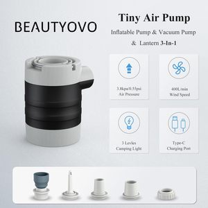 ปั๊มลมแบบชาร์จไฟได้สำหรับถุงเก็บของสุญญากาศ พร้อมไฟ LED ปั๊มลมพกพา อุปกรณ์ตั้งแคมป์ - Product Image 3