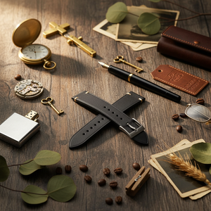 Correas <span class=keywords><strong>de</strong></span> <span class=keywords><strong>Reloj</strong></span> Inteligente para Accesorios <span class=keywords><strong>de</strong></span> <span class=keywords><strong>Reloj</strong></span> Omega, <span class=keywords><strong>Correa</strong></span> <span class=keywords><strong>de</strong></span> <span class=keywords><strong>Cuero</strong></span> Vintage <span class=keywords><strong>de</strong></span> 20 mm con Costuras Laterales, Brazalete - Product Image 3