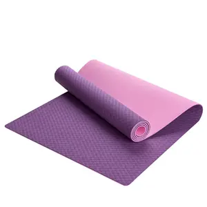 Non-Slip Tahan Lama Pilates Tikar 3-12Mm Ramah Lingkungan Lantai TPE Yoga Mat