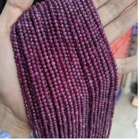 Perles de pierres précieuses en rubis naturel de 2 mm, 3 mm, 4 mm, mini-perles facettées rondes, pierres en vrac pour la fabrication de bijoux