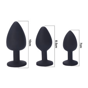 Delove Anal Plug kristal takı vajina çift silikon çelik popo Anal Plug Set başına 3 boyutları seks oyuncakları kadınlar için - Product Image 6