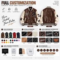 Veste de baseball en cuir personnalisée OEM pour homme, style Letterman, avec broderie de patchs en chenille et motif de logo personnalisé pour veste vintage