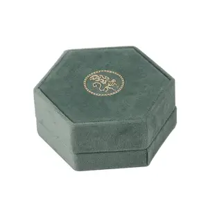 Custom personalized packaging green assorted sizes box jewelry jewelry box packaging with logo hexagon jewelry box