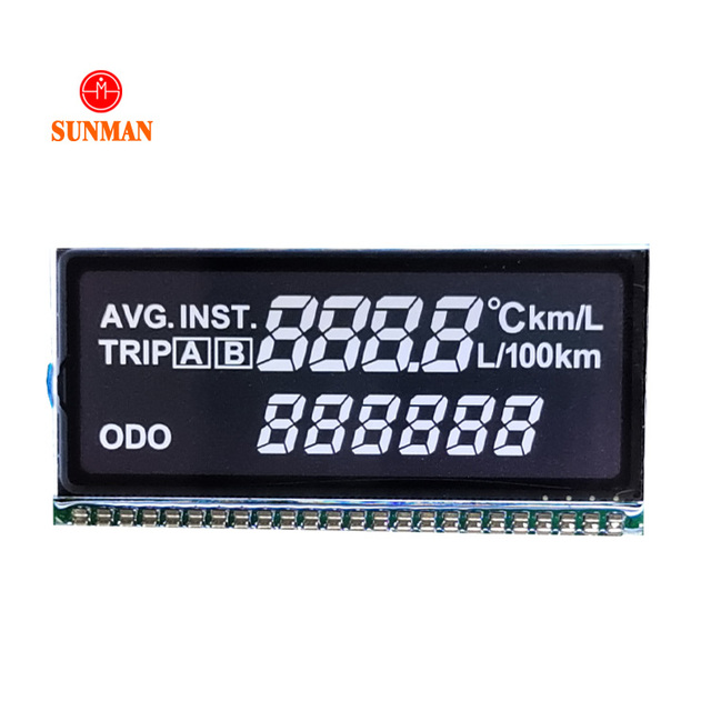 Segment LCD Display TN Full-Transmissive Negative 10-Digit Odometer Fuel-Gauge Metal-Pin 4.8V SML10103
