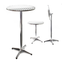 Table d'extérieur ronde en aluminium pliable avec 60cm et hauteur réglable 74cm ou 114cm