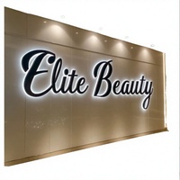 Fabricant de panneaux rétroéclairés en acier inoxydable 3D sur mesure, panneau de logo d'entreprise LED, étanche IP65, pour centre commercial, bureau, magasin, hôtel