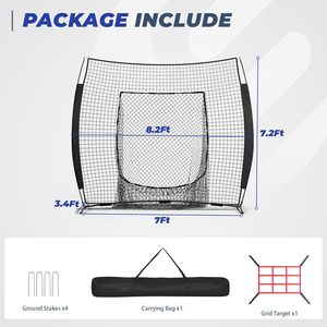 Red de Entrenamiento de Béisbol/Sóftbol Todo en Uno de 7x7 Pies con Marco de Arco, Incluye Tee y <span class=keywords><strong>Zona</strong></span> de Strike para Práctica de Béisbol en el Patio Trasero - Product Image 3