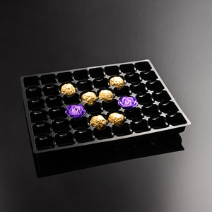 Wholesale Custom PVC Material Disposable Black Lining Packing Box Plastic Blister Tray For Chocolate