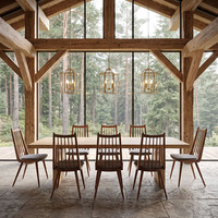 Chaise de restaurant haut de gamme en bois massif de frêne à grain ouvert, avec broche CNC 5 axes, pour l'architecture et l'ameublement commercial