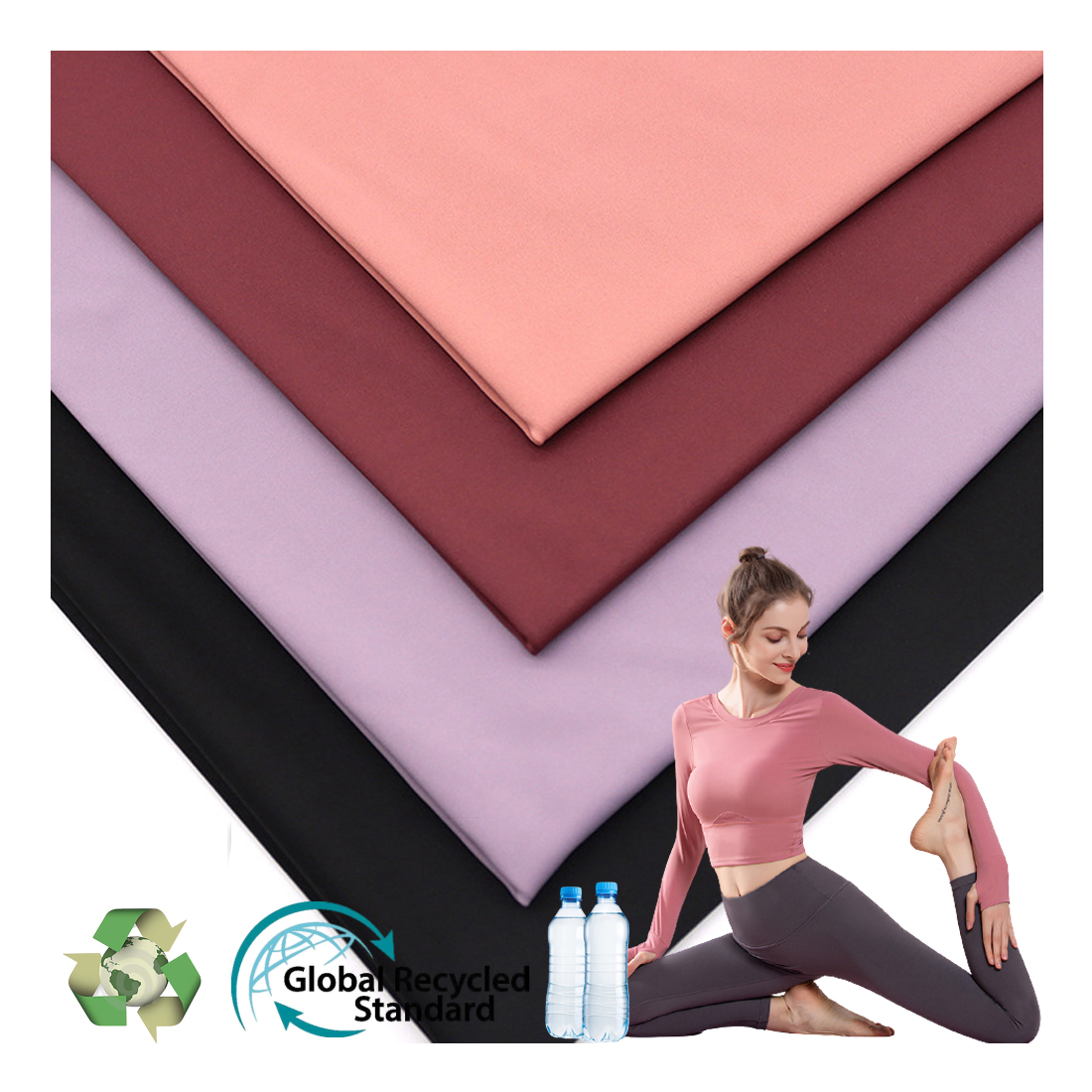 Экологически чистый GSR пользовательский Йога купальники ткань нейлон спандекс тянущаяся трикотажная Цветочная цифровая печать ткань для спортивной одежды