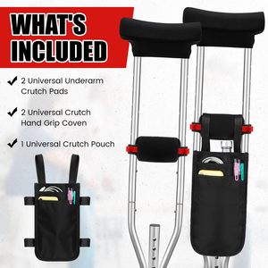 Échantillon gratuit de béquilles en alliage d'aluminium pour personnes âgées et handicapées avec hauteur réglable et béquilles antidérapantes sous les bras, sac inclus - Product Image 5