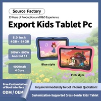 Tablette pour enfants de 8 pouces, Android 13, 4 Go de RAM, 128 Go de ROM, double caméra, 4000 mAh, Wifi 5G, CE FCC, ordinateur portable éducatif pour enfants, tablette Wifi PC