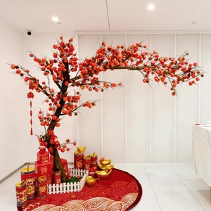 <span class=keywords><strong>Arbre</strong></span> de kaki artificiel, fruits rouges réalistes, résistant aux UV, pour la décoration de la maison, du jardin et des restaurants - Product Image 1