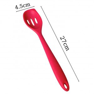 Slotted Spoon <b>Silicone</b> Non <b>Stick</b> Safe Stainless Steel Kitchen Cooking Utensils for Home Restaurant Baking and Food Prep - Product Image 1