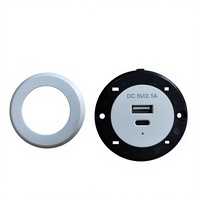 Chargeur USB-A USB-C encastré pour panneau 60 mm, 10W PD 2.0, découpe 42-48 mm, hauteur 45 mm, pour meubles, ordinateurs, écouteurs, montres connectées