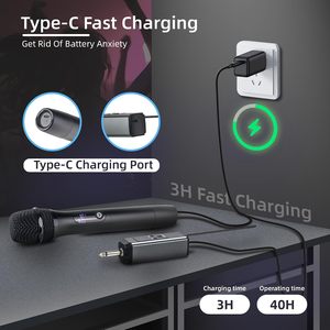Micrófono Inalámbrico Profesional de 2 Canales para Karaoke, Sistema DSP Portátil con Cancelación de Eco y BT para Cantar - Product Image 4