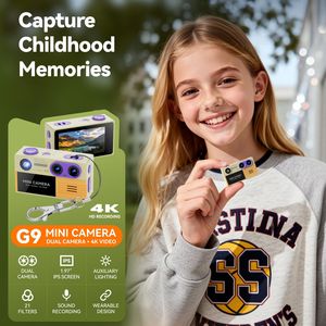 Mini Cámara G9 para Estudiantes, Doble Lente <span class=keywords><strong>4K</strong></span> HD, Portátil, Rectangular, 50MP, con Tarjeta TF, Incluye Filtro, Material ABS - Product Image 4