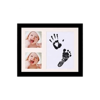 Nouveau kit d'empreintes de mains et de pieds sans encre, fait main, imperméable, pour bébé garçon ou fille, avec cadre photo pour souvenir
